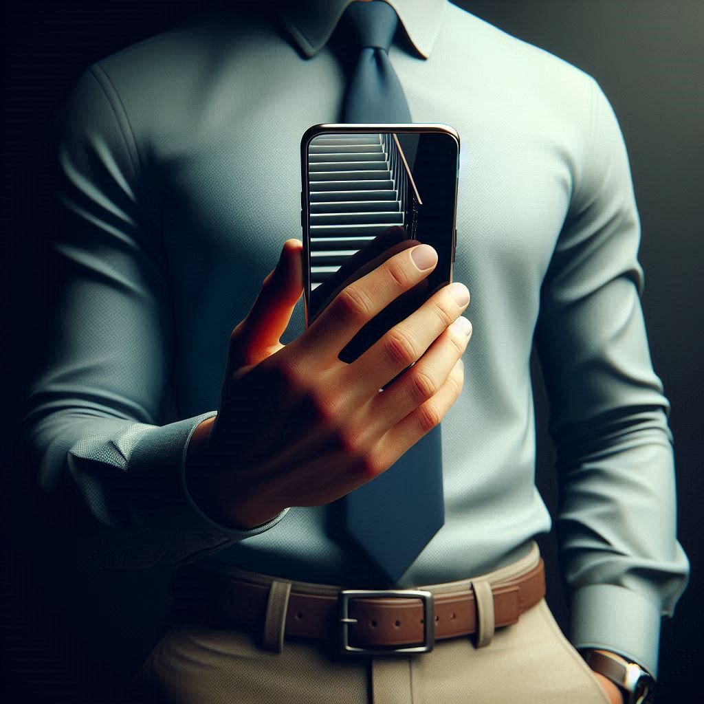 white guy with phone